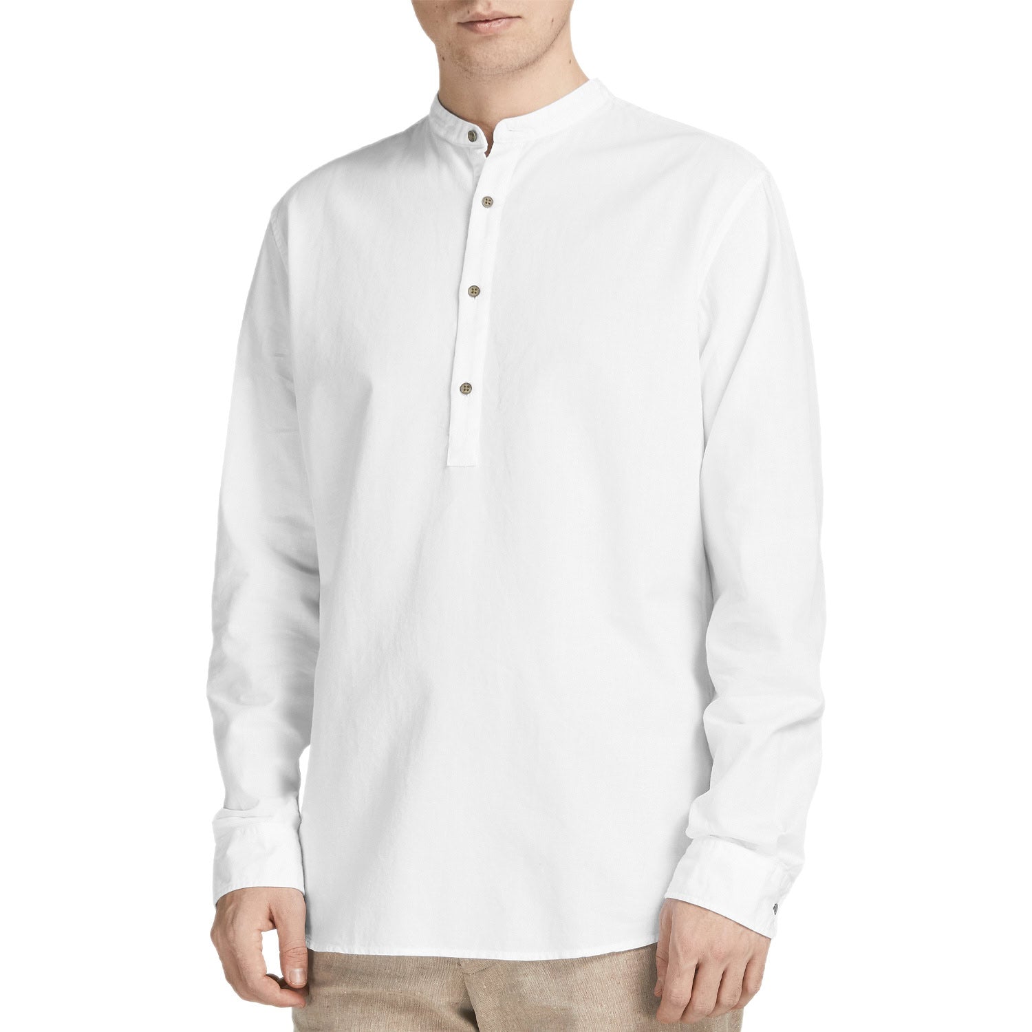 Camicia Coreana Serafino Misto Lino SUMMER-HALFPLACKET Uomo J&J
