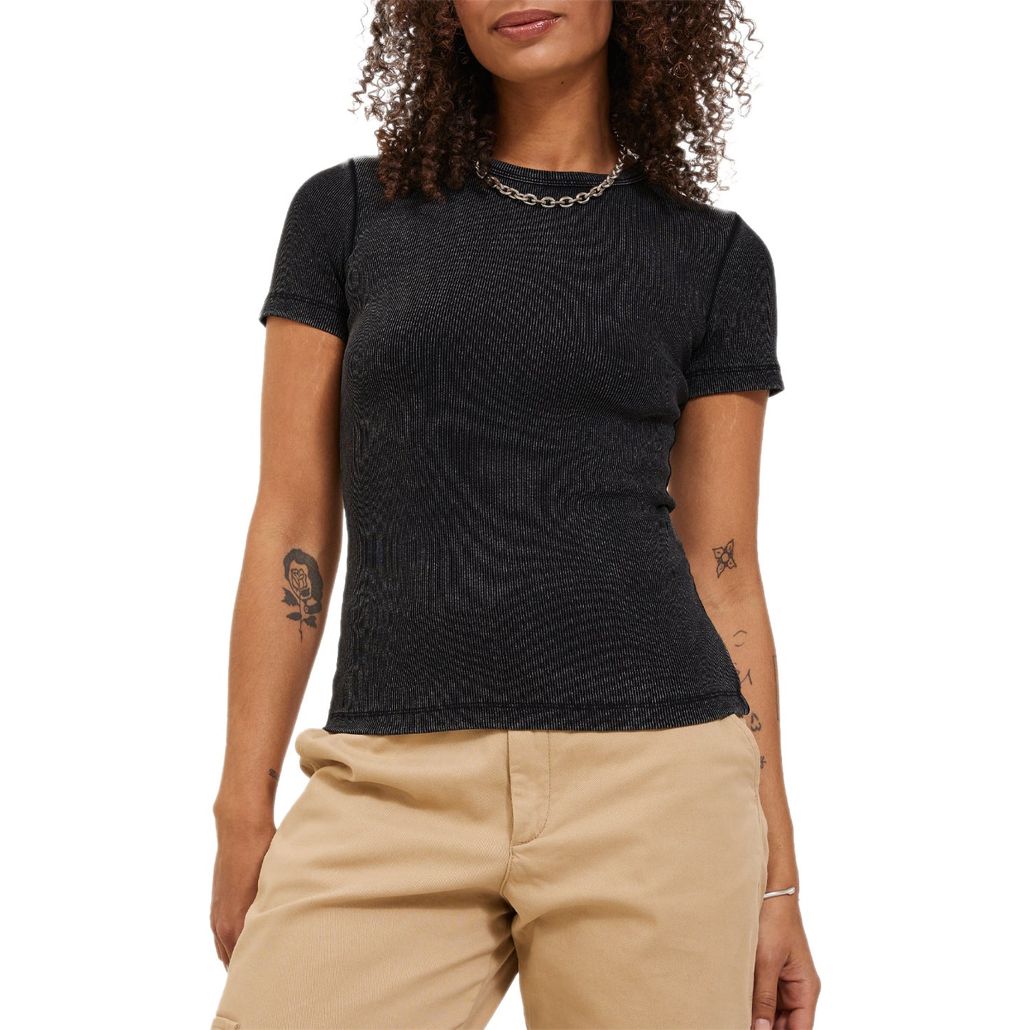 T-Shirt Slim Fit Costine Vintage FRANKIE-WASH Donna JJXX