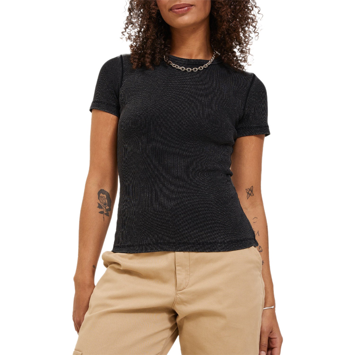 T-Shirt Slim Fit Costine Vintage FRANKIE-WASH Donna JJXX