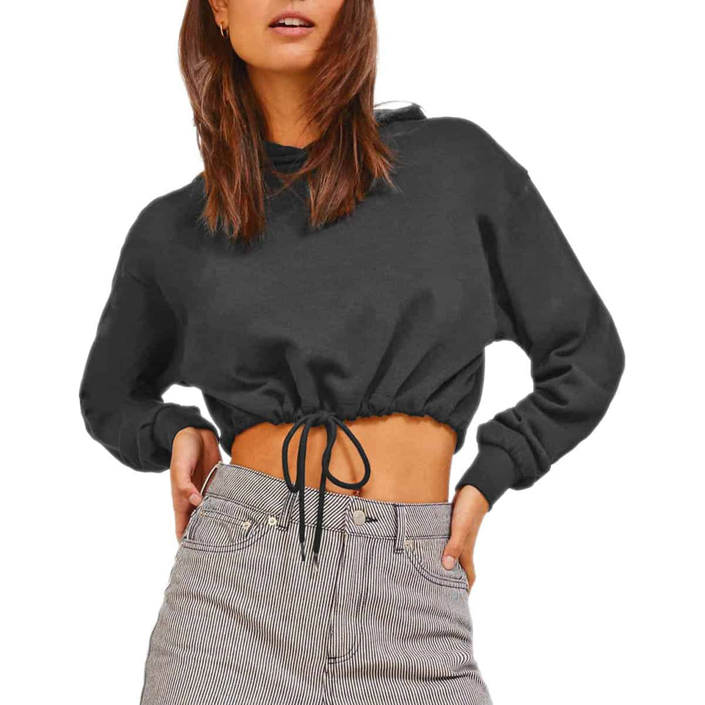Felpa Garzata Crop Cappuccio ALFA-CROP Donna JJXX
