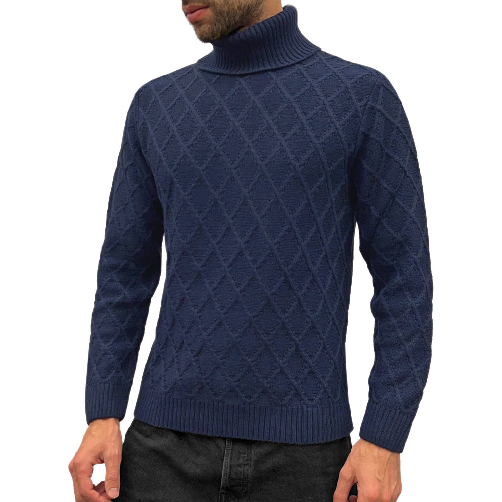 Maglione Dolcevita Rombi Misto Lana MA415 Uomo SQUAD