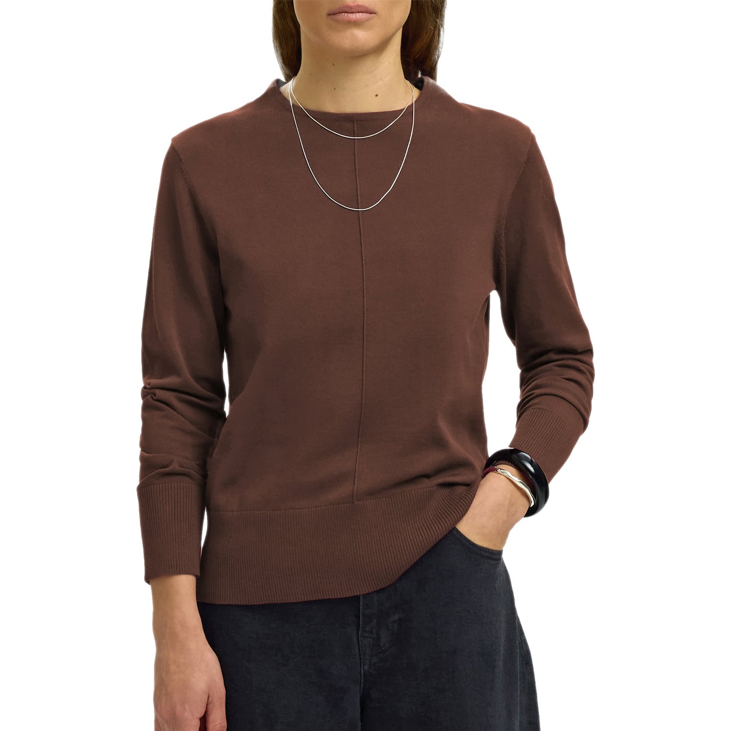 Maglia Girocollo Nervatura TOLEDO-KNIT Donna SELECTED
