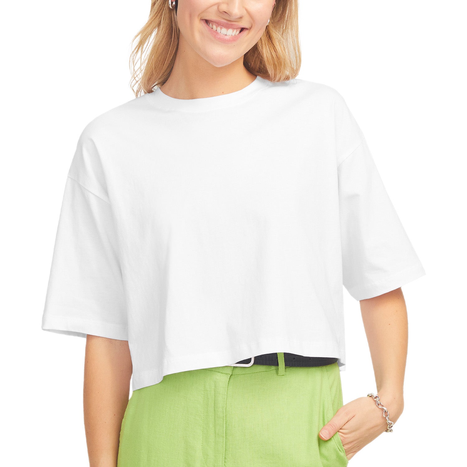 T-Shirt Over Crop Puro Cotone ANDREA-LOOSE Donna JJXX