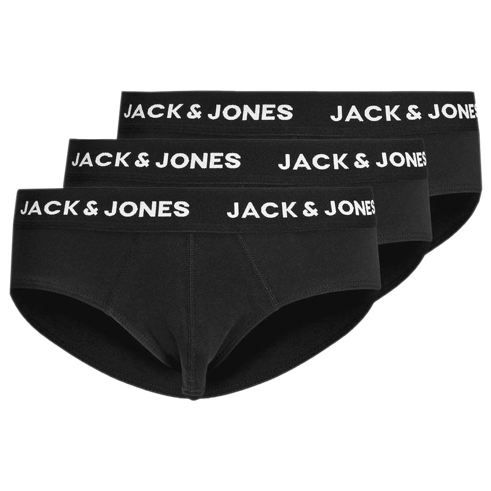 Mutande Slip 3 Pack Text Logo SOLID-BRIEF Uomo JACKJONES