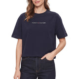 T-Shirt Crop Over Text Logo 6616 Donna TOMMYHILFIGER