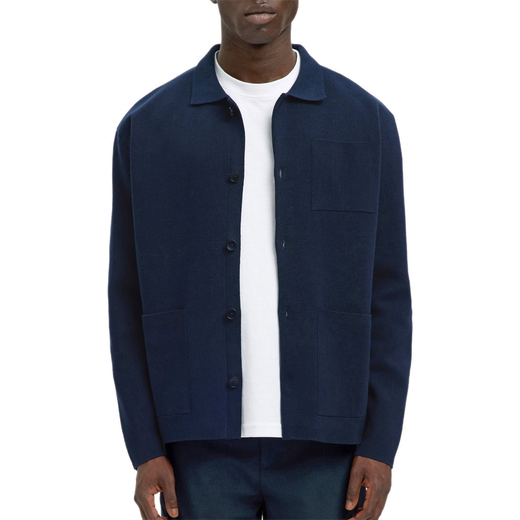 Cardigan Collo Camicia MIKE-KNIT Uomo SELECTED