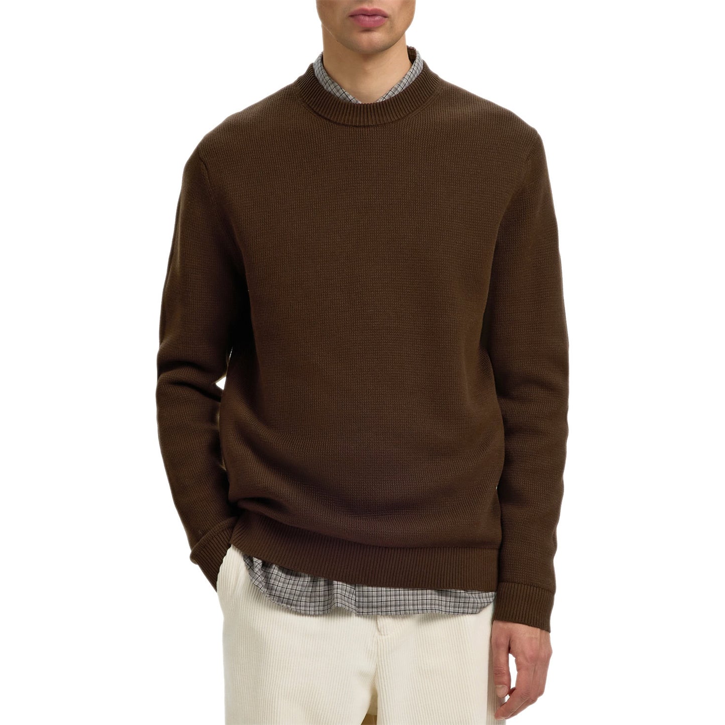 Maglione Girocollo Grana di Riso DANE-KNIT Uomo SELECTED