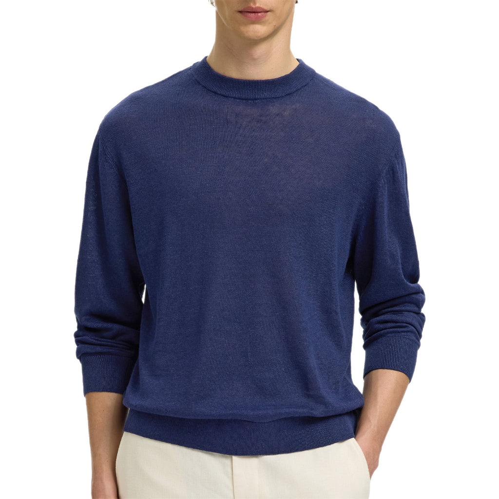 Maglia M.L Girocollo 100.Lino JERRY-LINEN Uomo SELECTED