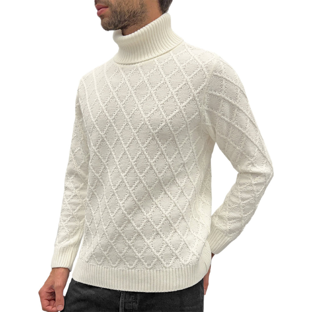 Maglione Dolcevita Rombi Misto Lana MA415 Uomo SQUAD