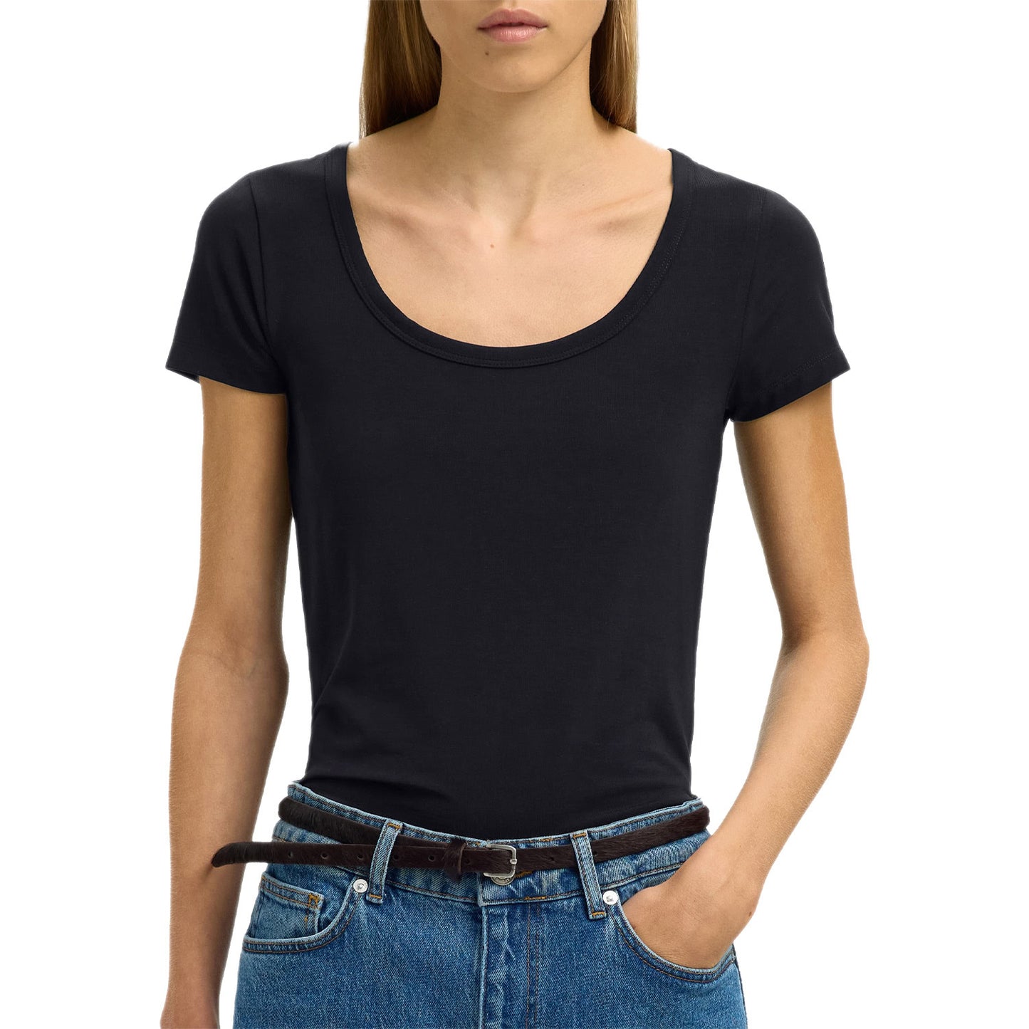 T-Shirt Scollo Madonna Slim Fit MAJA-TEE Donna SELECTED