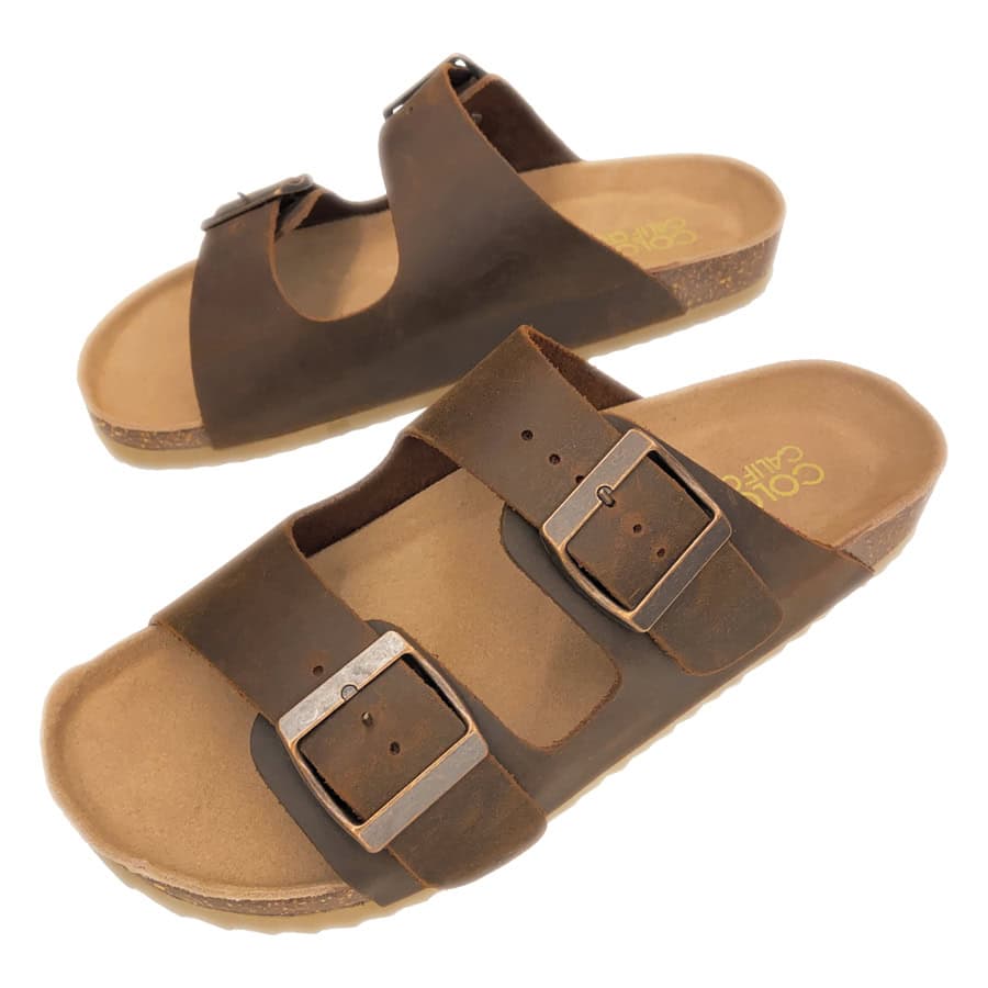 Ciabatta Doppia Fibbia Pelle BIO410 Donna COLOR CALIFORNIA