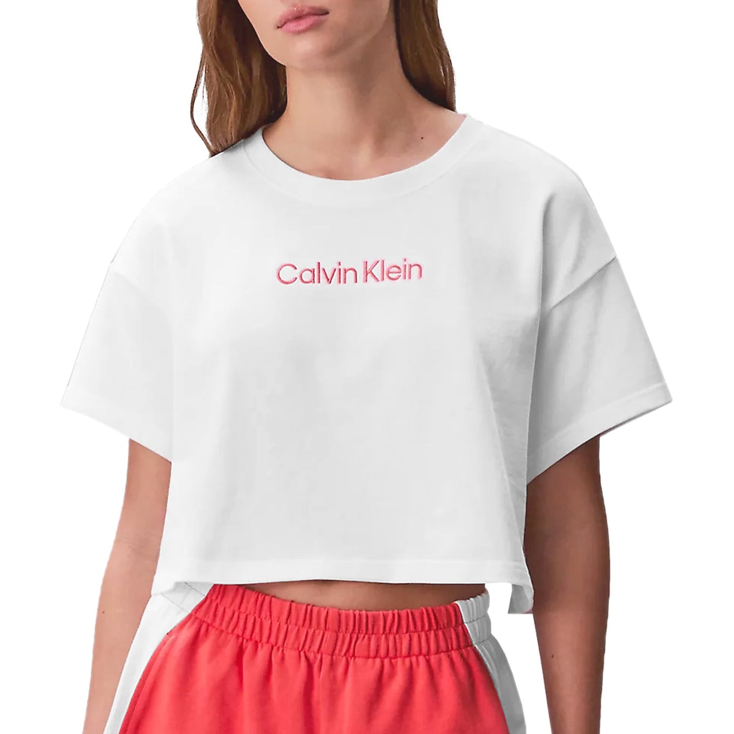 T-Shirt Crop Oversize Mini Logo LV00Q61201 Donna CALVINKLEIN