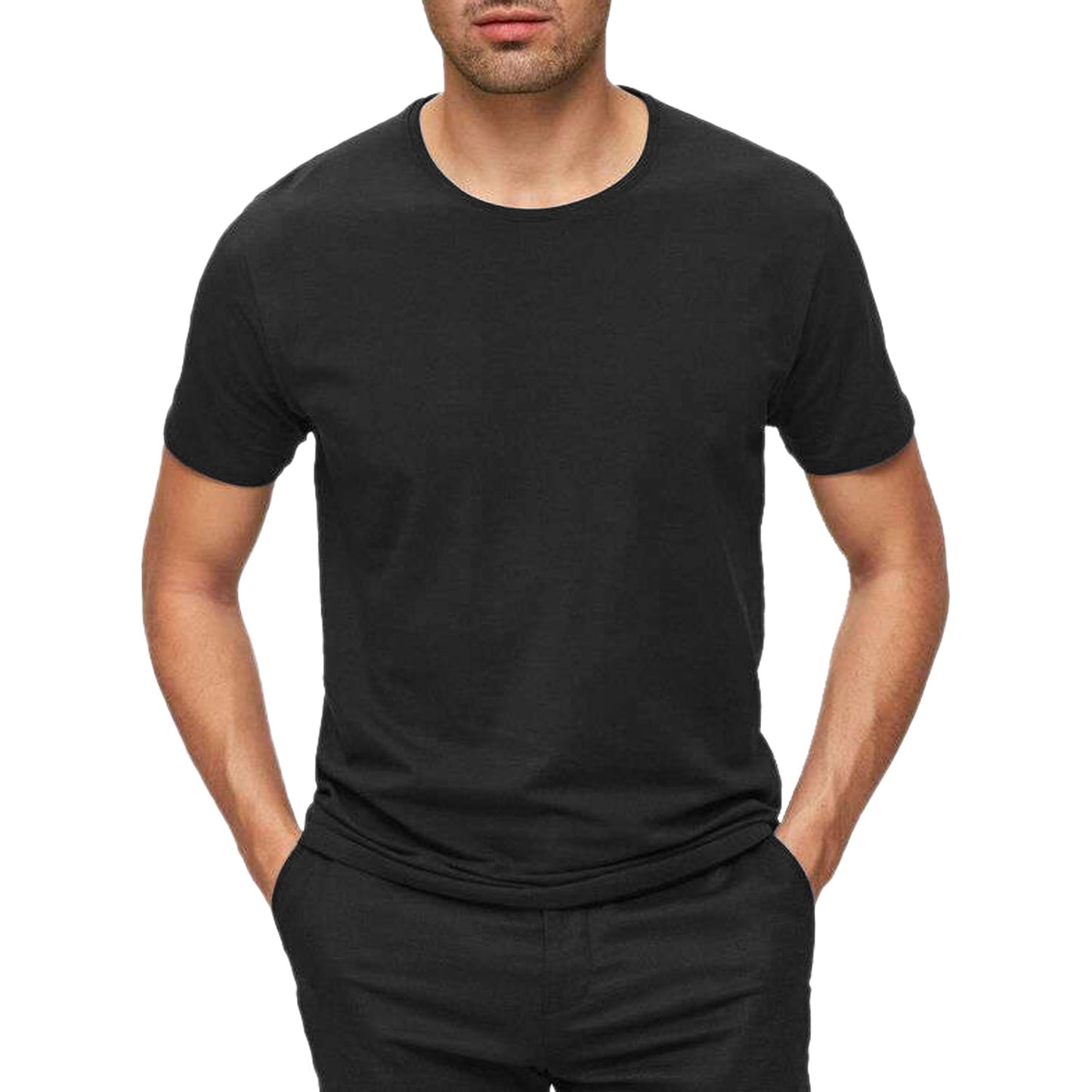T-Shirt Girocollo Cotone Elasticizzato PIMA-ONECK Uomo SELECTED