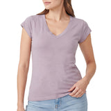 T-Shirt Scollo "V" Slim Fit Fiammata TW6456-JSSG Donna CENSURED
