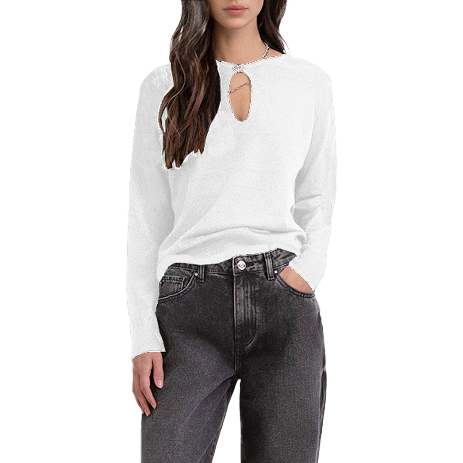 Maglia Viscosa con Gioiello MW9600047 Donna MARKUP