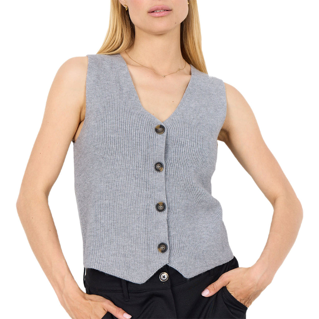 Cardigan Smanicato Gilet in Maaglia KANITA27 Donna SOYACONCEPT