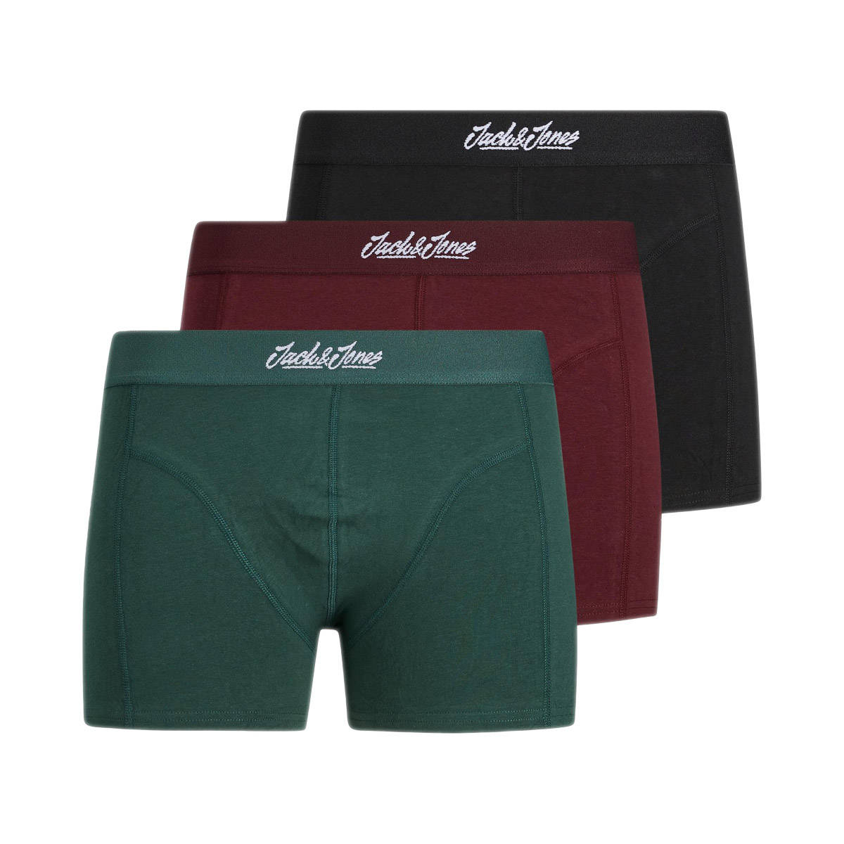 Mutande Boxer 3 Pack Logo Corsivo ORGANIC-TRUNK Uomo JACKJONES