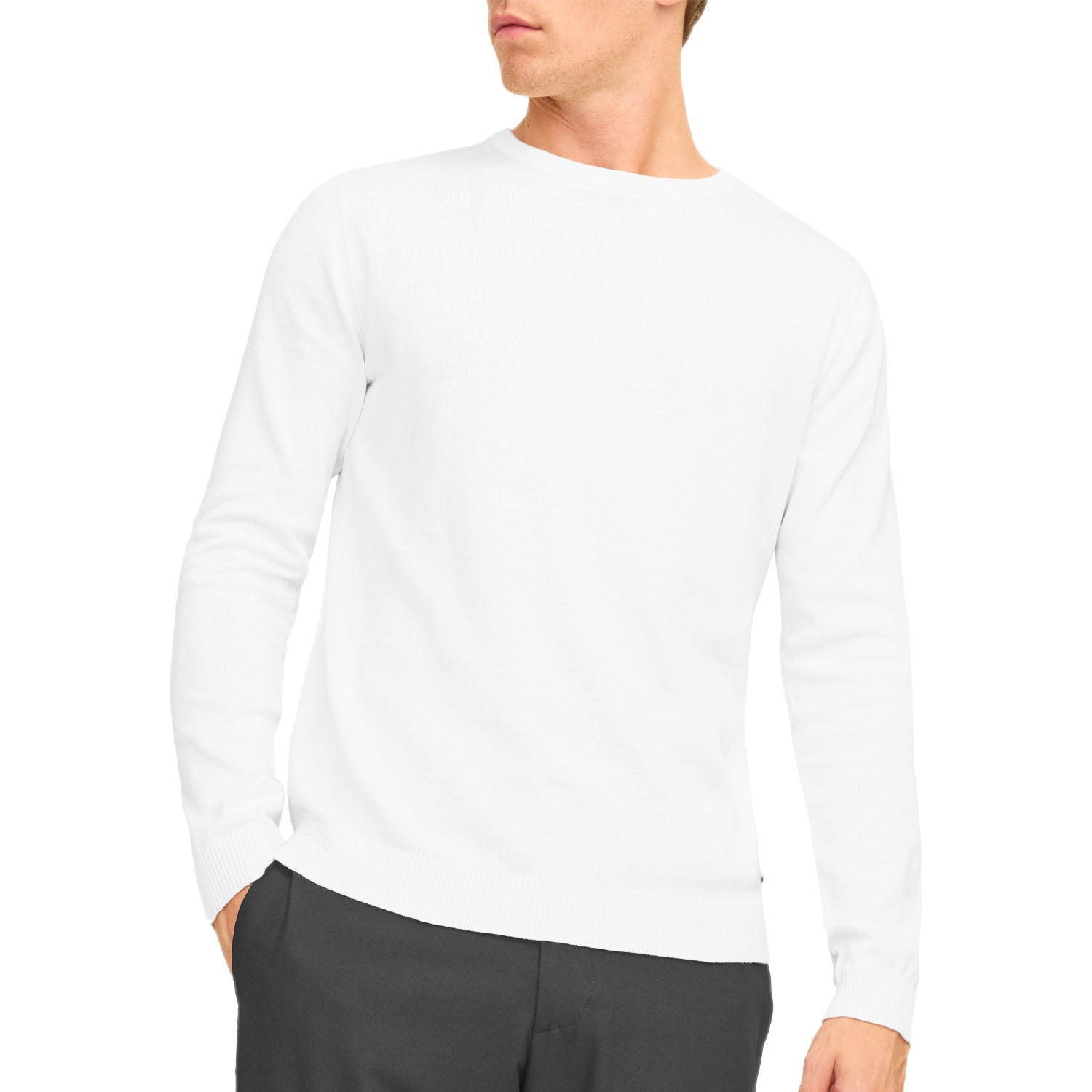 Maglia Classica Girocollo Puro Cotone BASIC-KNIT Uomo JACKJONES