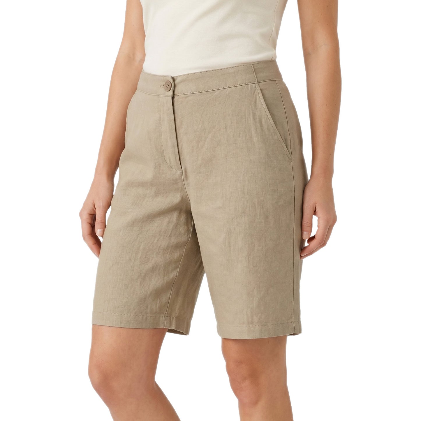 Bermuda Vita Elastica Lino Misto Cotone BWC435 Donna CENSURED