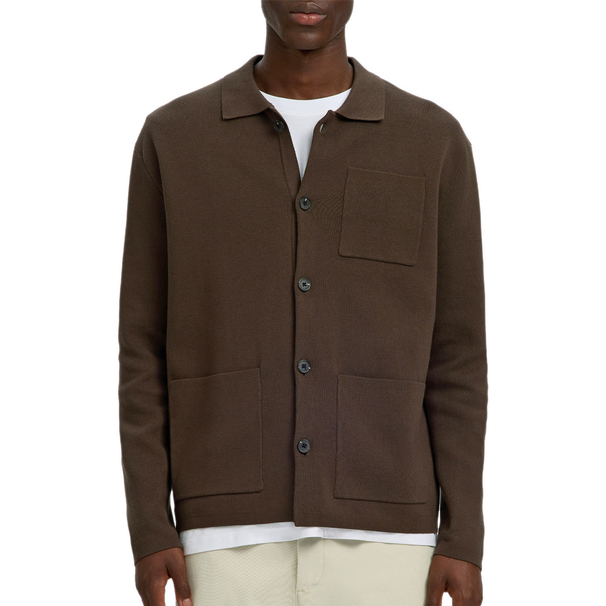 Giacca in Maglia Collo Camicia MIKE-CARDIGAN Uomo SELECTED
