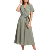 Abito M.C Scollo V Fusciacca 100.Cotone AWC876 Donna CENSURED