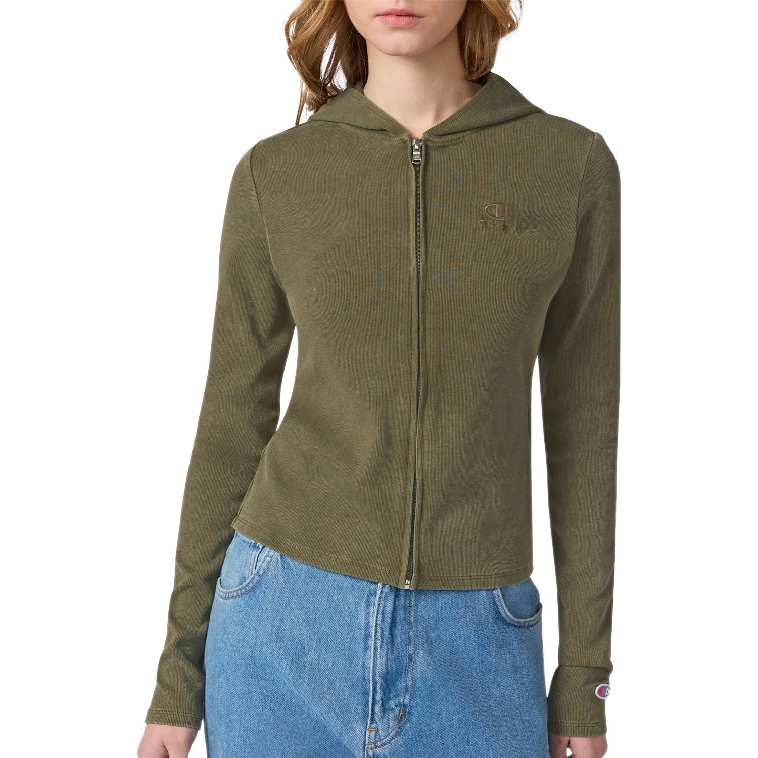 Felpa Jersey Cappuccio Costine Misto Cotone 118765 Donna CHAMPION