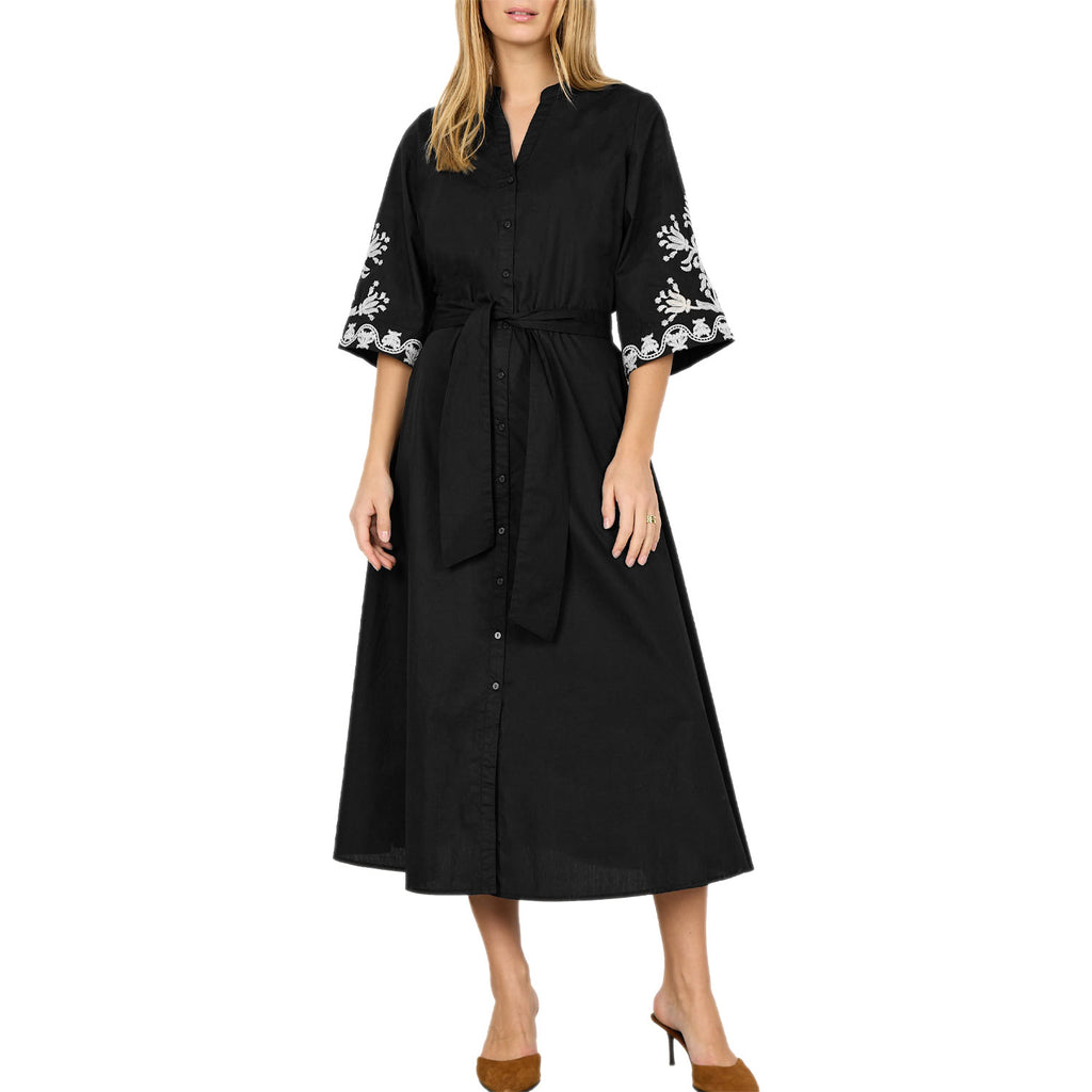 Abito Lungo Manica 3/4 Ricami MILLY14 Donna SOYACONCEPT