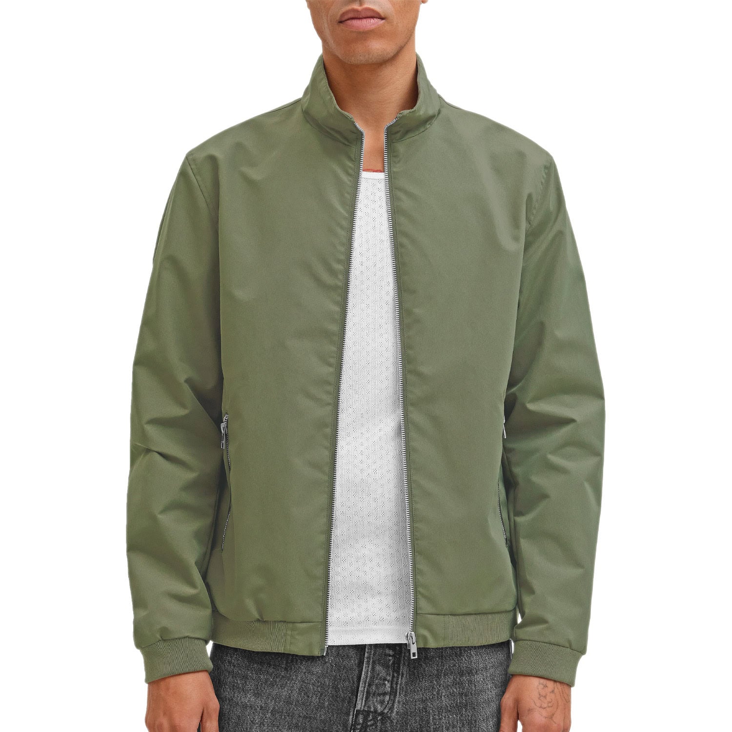 Giubbino Nylon Bomber Collo Lupetto RUSH-HARRINGTON Uomo JACKJONES