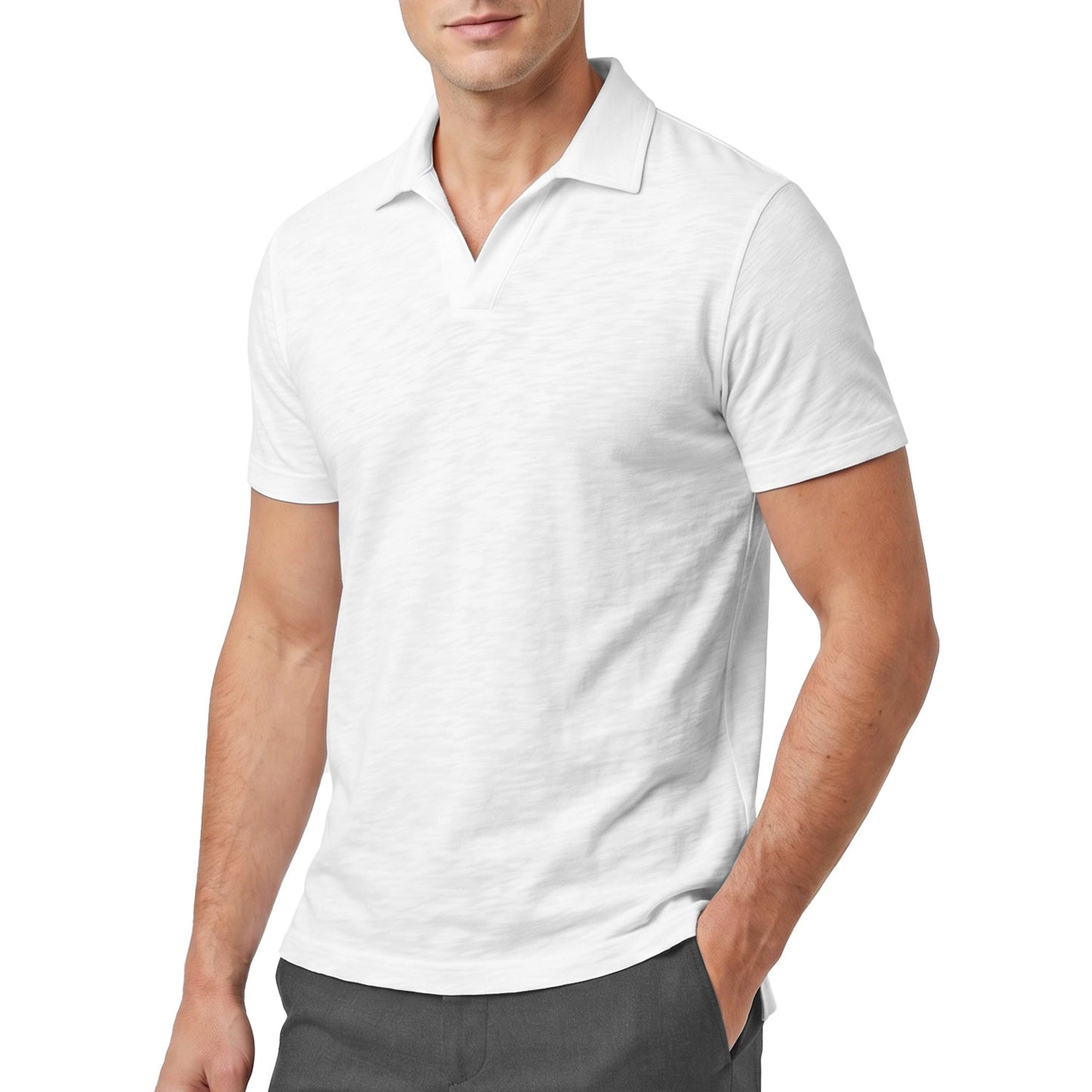 Polo No Bottoni Cotone Fiammato TM6402 Uomo CENSURED
