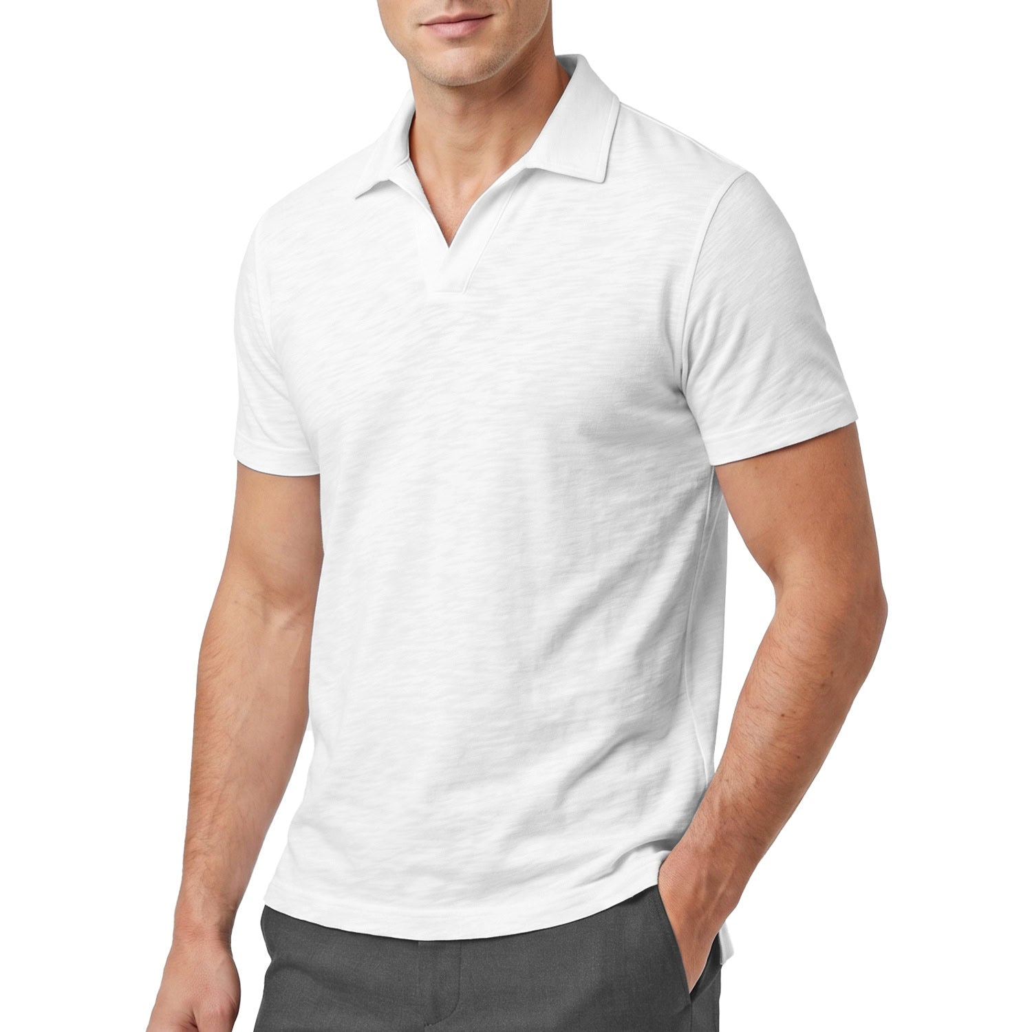 Polo No Bottoni Cotone Fiammato TM6402 Uomo CENSURED