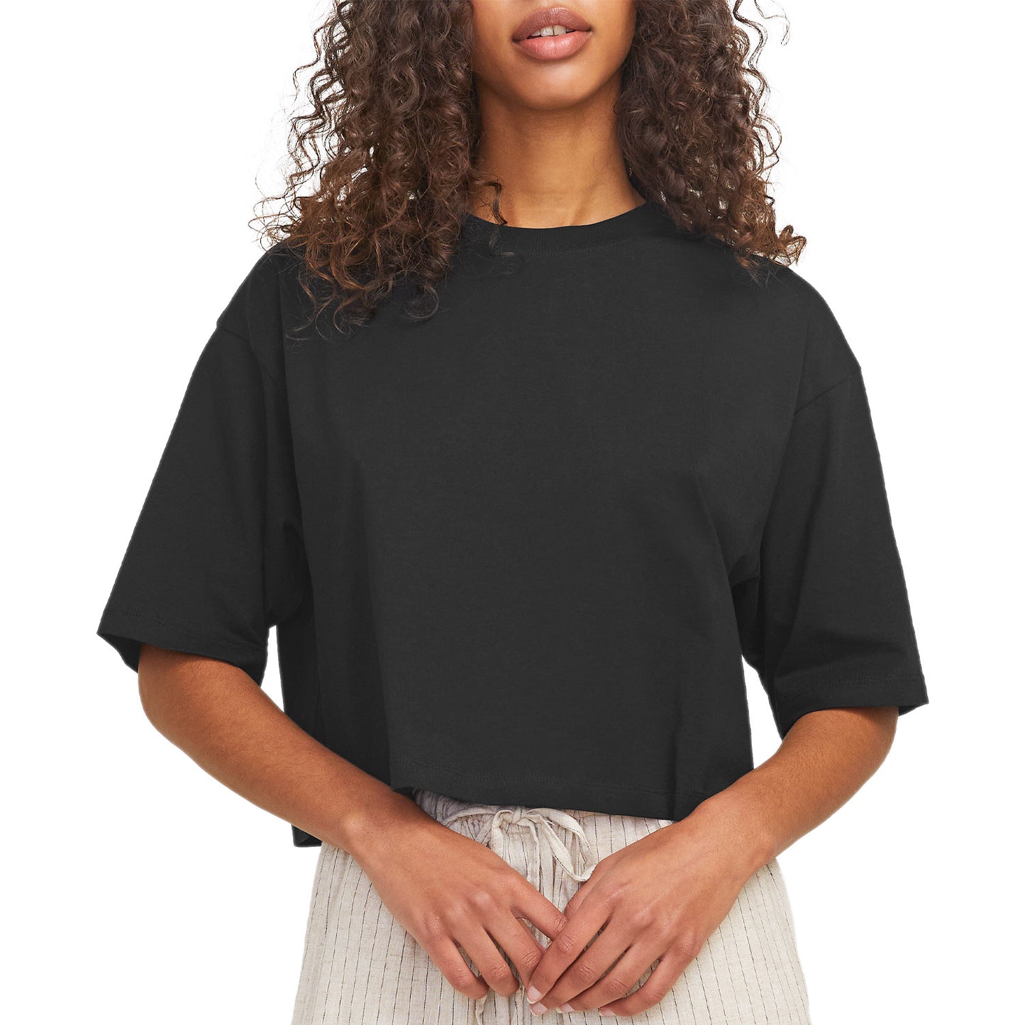 T-Shirt Over Crop Puro Cotone ANDREA-LOOSE Donna JJXX