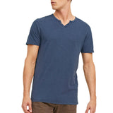 T-Shirt "V" Finto Serafino Cotone Fiammato SPLITNECK-TEE Uomo JACKJONES