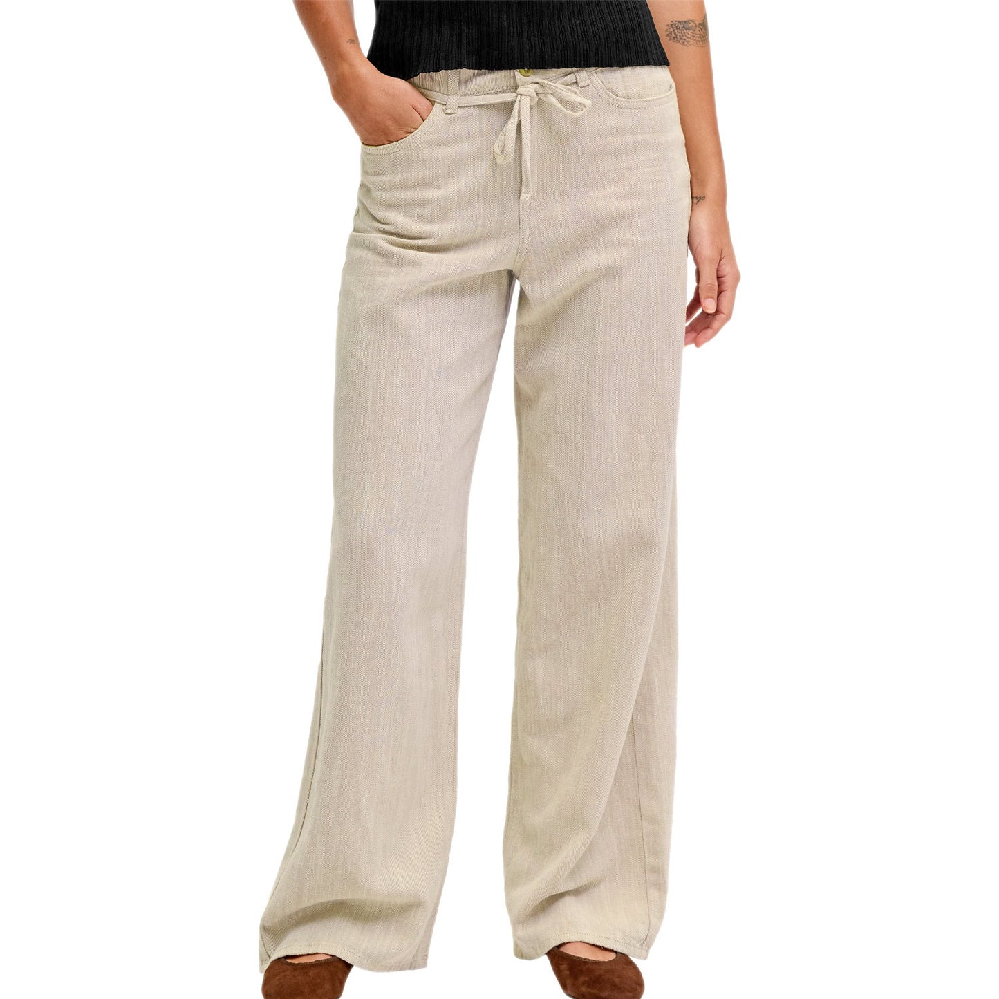 Pantalone Palazzo Melange Misto Lino ZOE-WIDE Donna JJXX