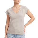 T-Shirt Scollo "V" Slim Fit Fiammata TW6456-JSSG Donna CENSURED