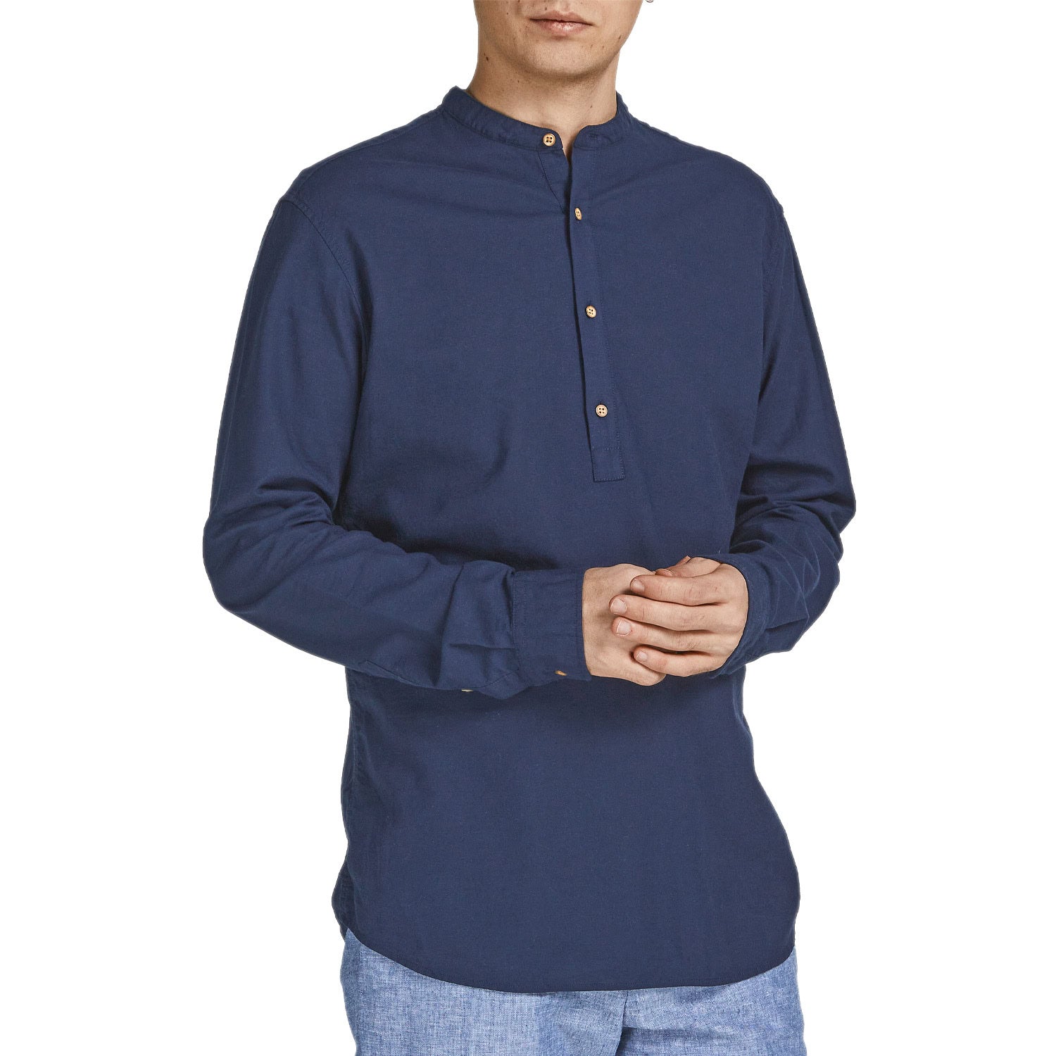 Camicia Coreana Serafino Misto Lino SUMMER-HALFPLACKET Uomo J&J