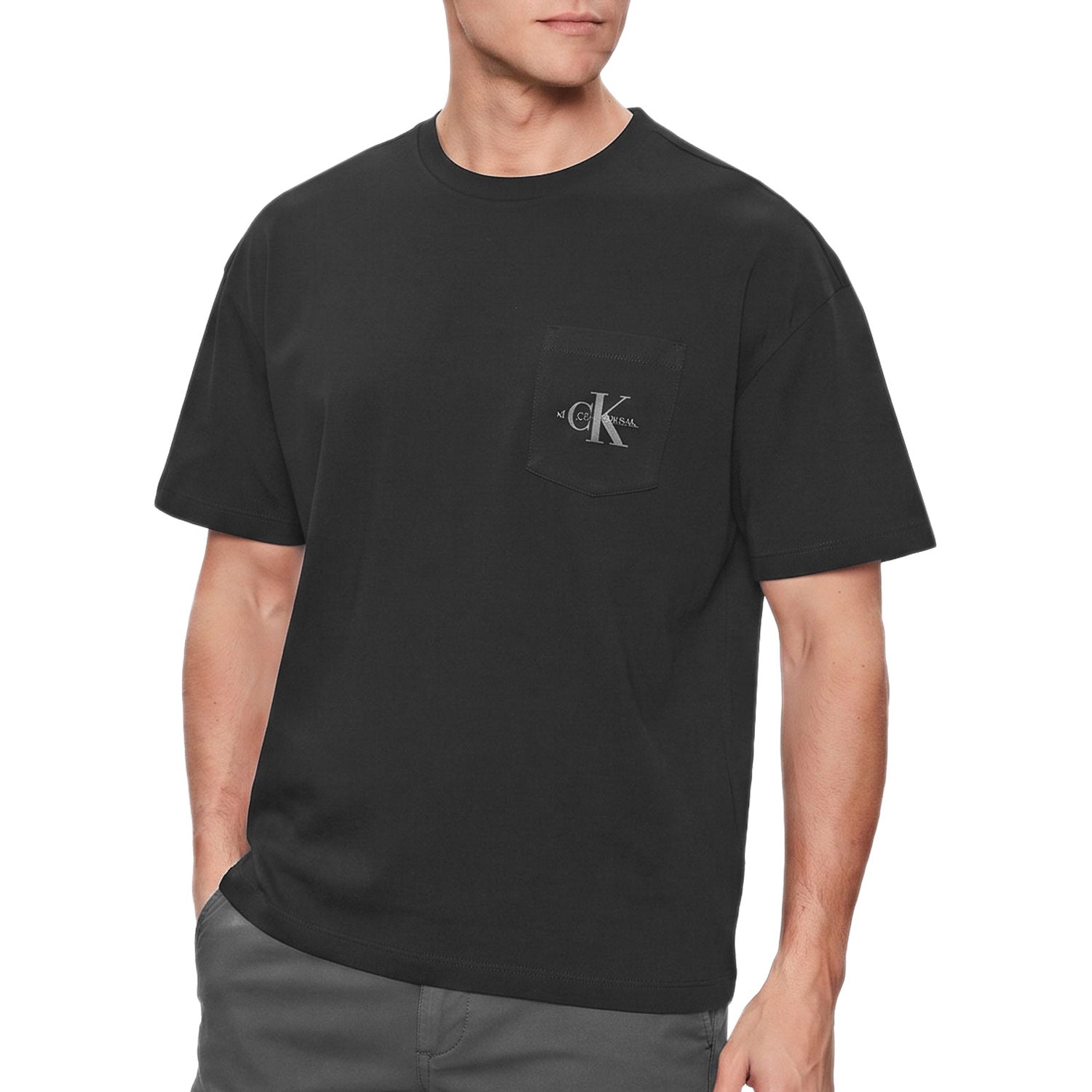 T-Shirt Oversize Taschino Logato LV00NM2972 Uomo CALVINKLEIN