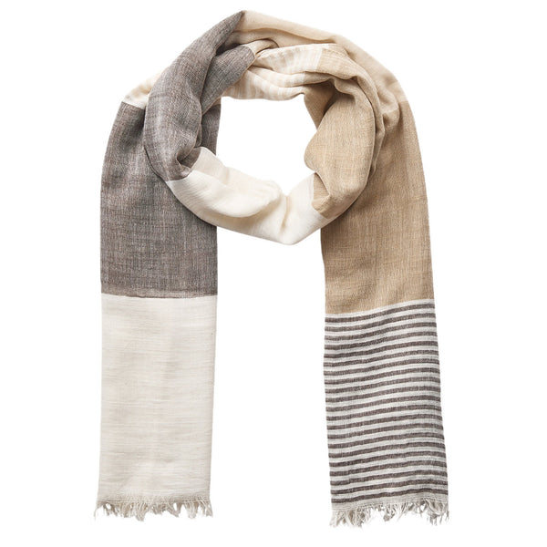 Pashmina 245x80cm Rigata Misto Cotone RANEEM1 - SOYACONCEPT