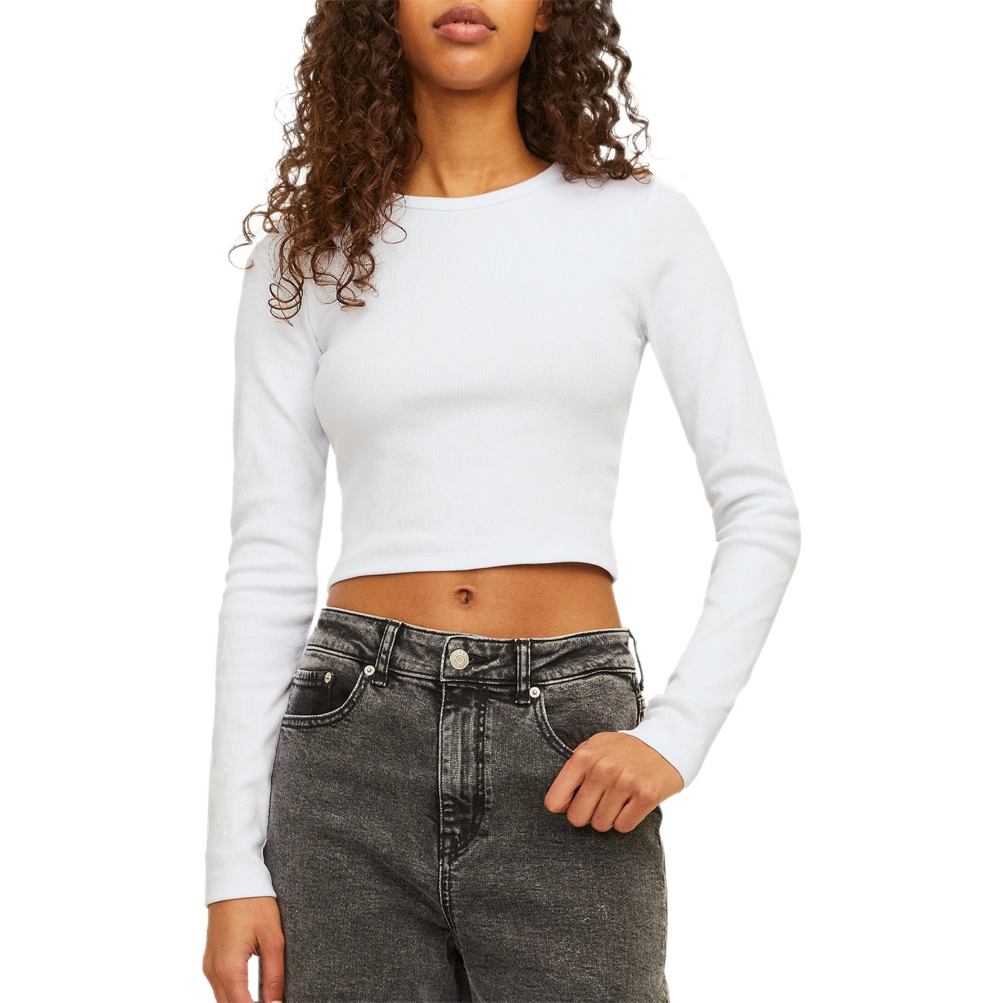 Maglietta M.Lunghe Crop Slim Fit FELINE-TEE Donna JJXX