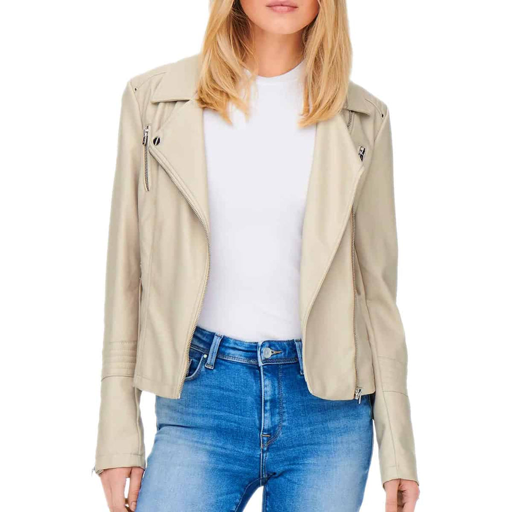 Giubbino Chiodo Ecopelle GEMMA-BIKER Donna ONLY