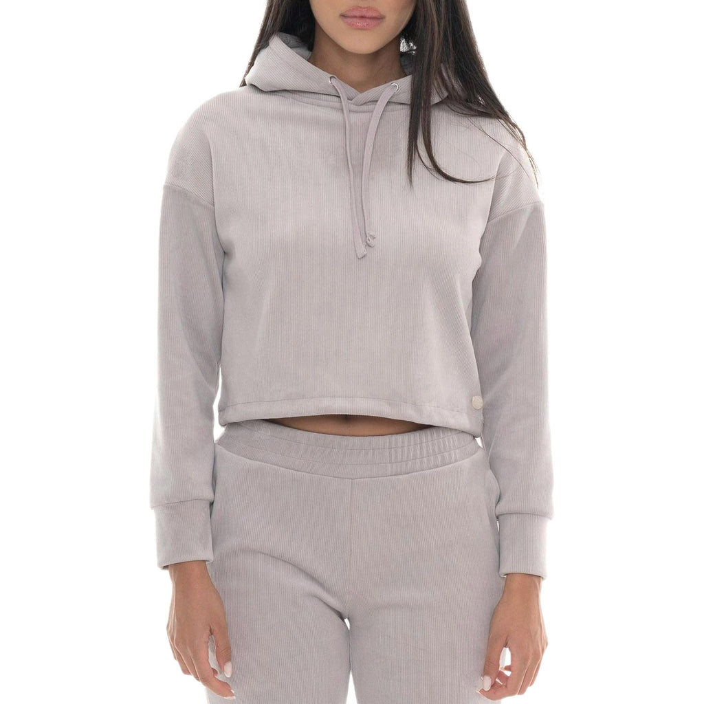 Felpa Velluto Crop Cappuccio W6844T11 Donna LEONE