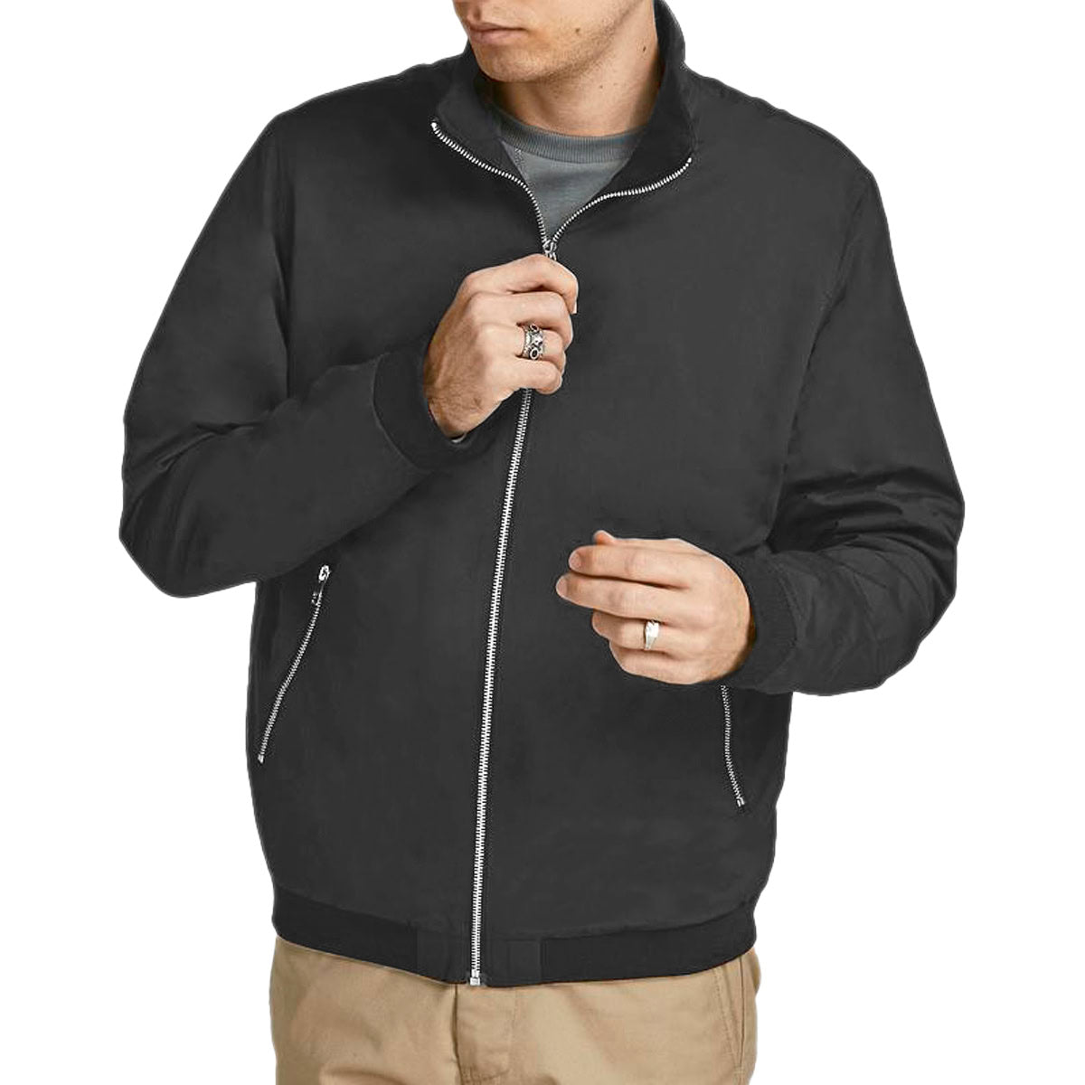 Giubbino Nylon Bomber Collo Lupetto RUSH-HARRINGTON Uomo JACKJONES