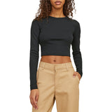 Maglietta M.Lunghe Crop Slim Fit FELINE-TEE Donna JJXX