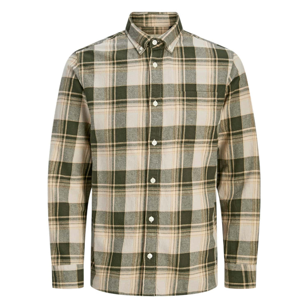 Camicia Flanella Scozzese Botton Down BLUBROOK Uomo JACKJONES