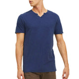 T-Shirt "V" Finto Serafino Cotone Fiammato SPLITNECK-TEE Uomo JACKJONES