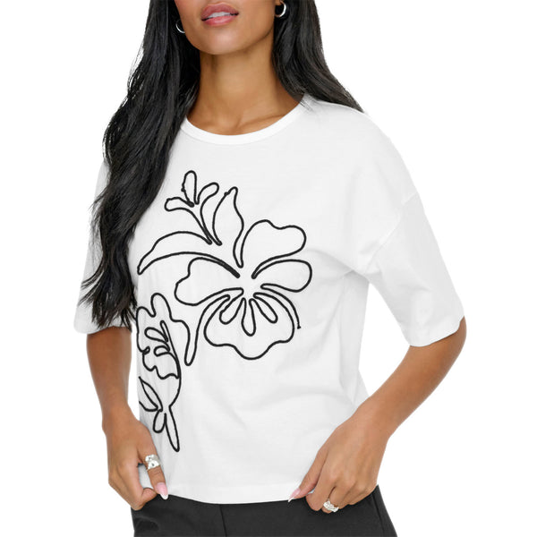 T-Shirt Ricamata CALLY-LIFE Donna JDY