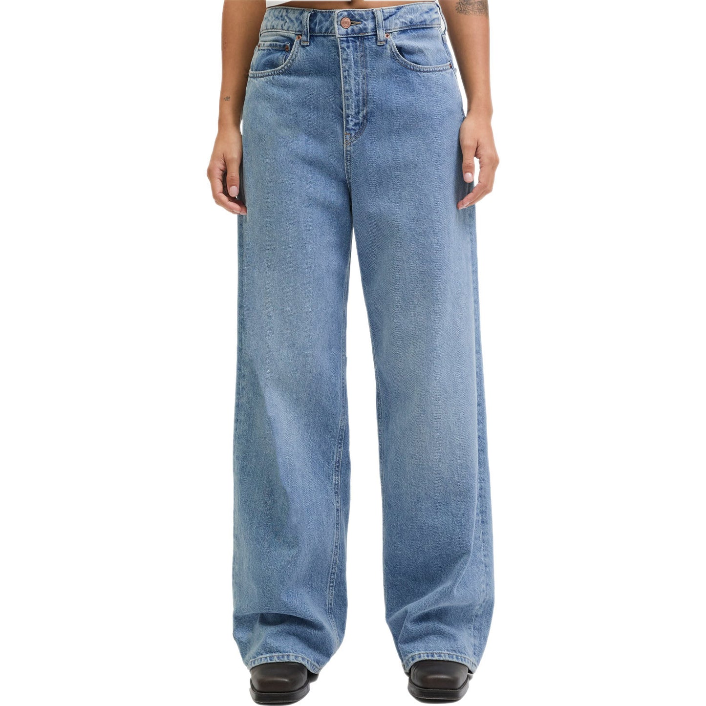 Jeans Palazzo Vita Alta Puro Cotone TOKYO-WIDE Donna JJXX