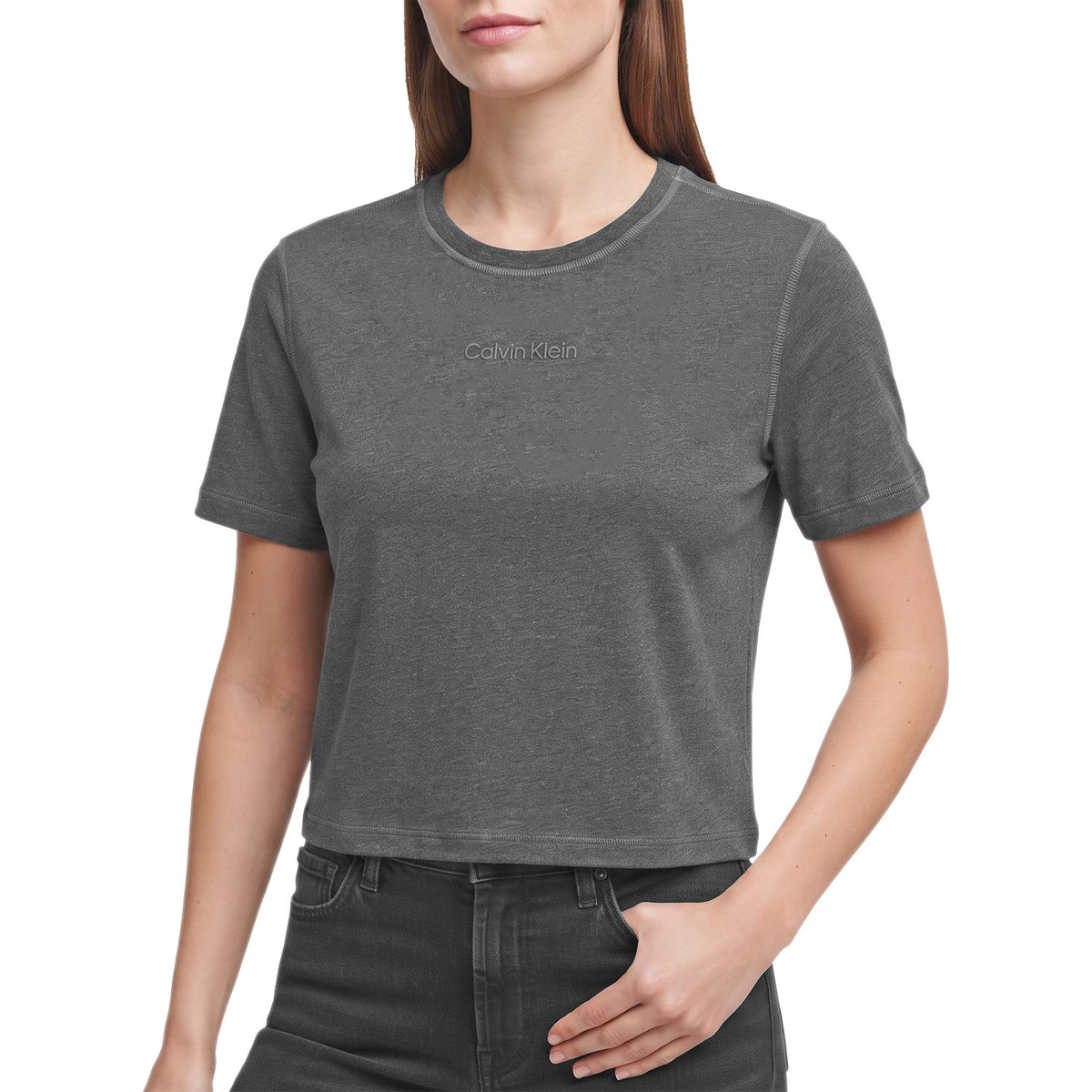 T-Shirt Crop Mini Logo 4K210 Donna CALVINKLEIN