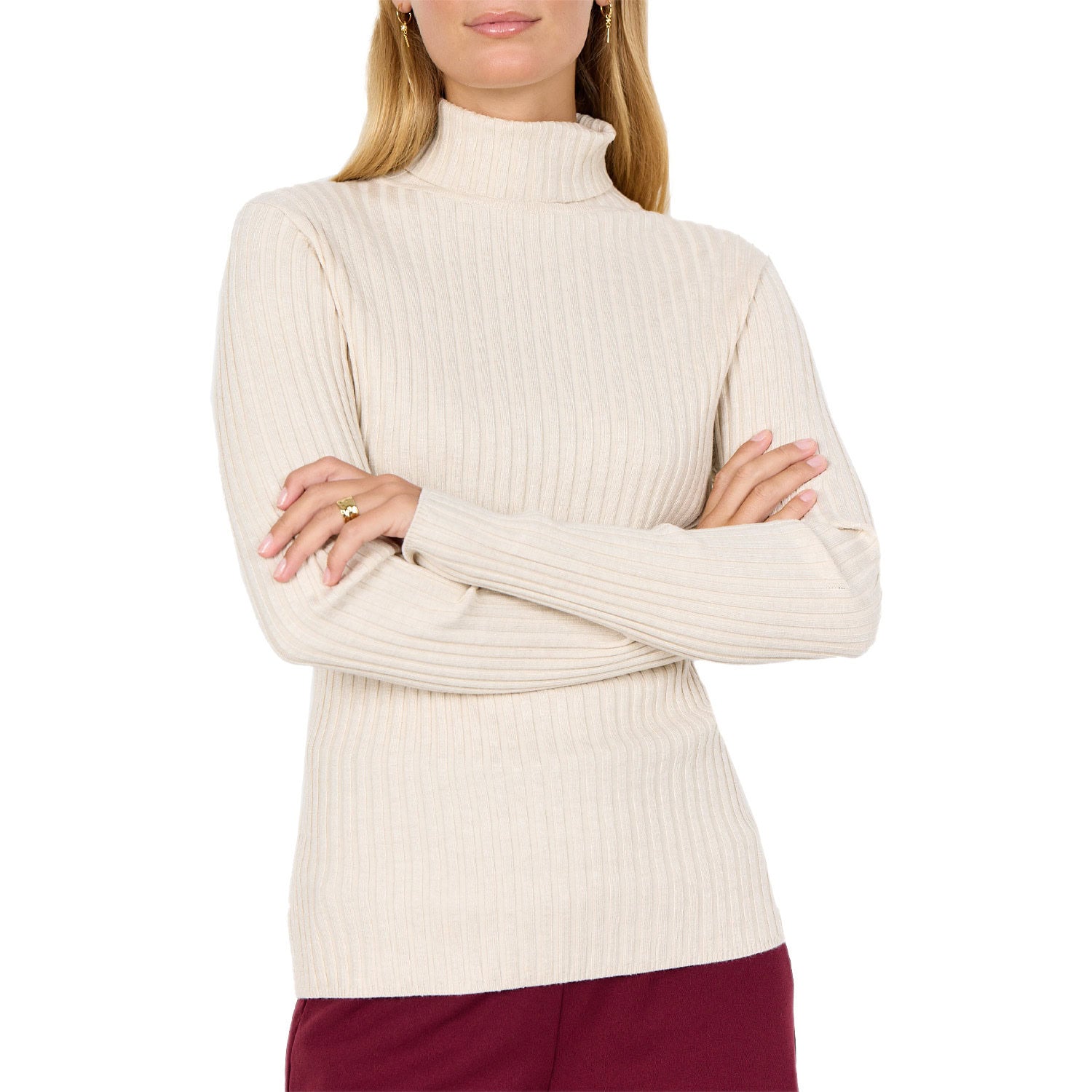 Maglia Dolcevita Costine Misto Viscosa DOLLIE483 Donna SOYA