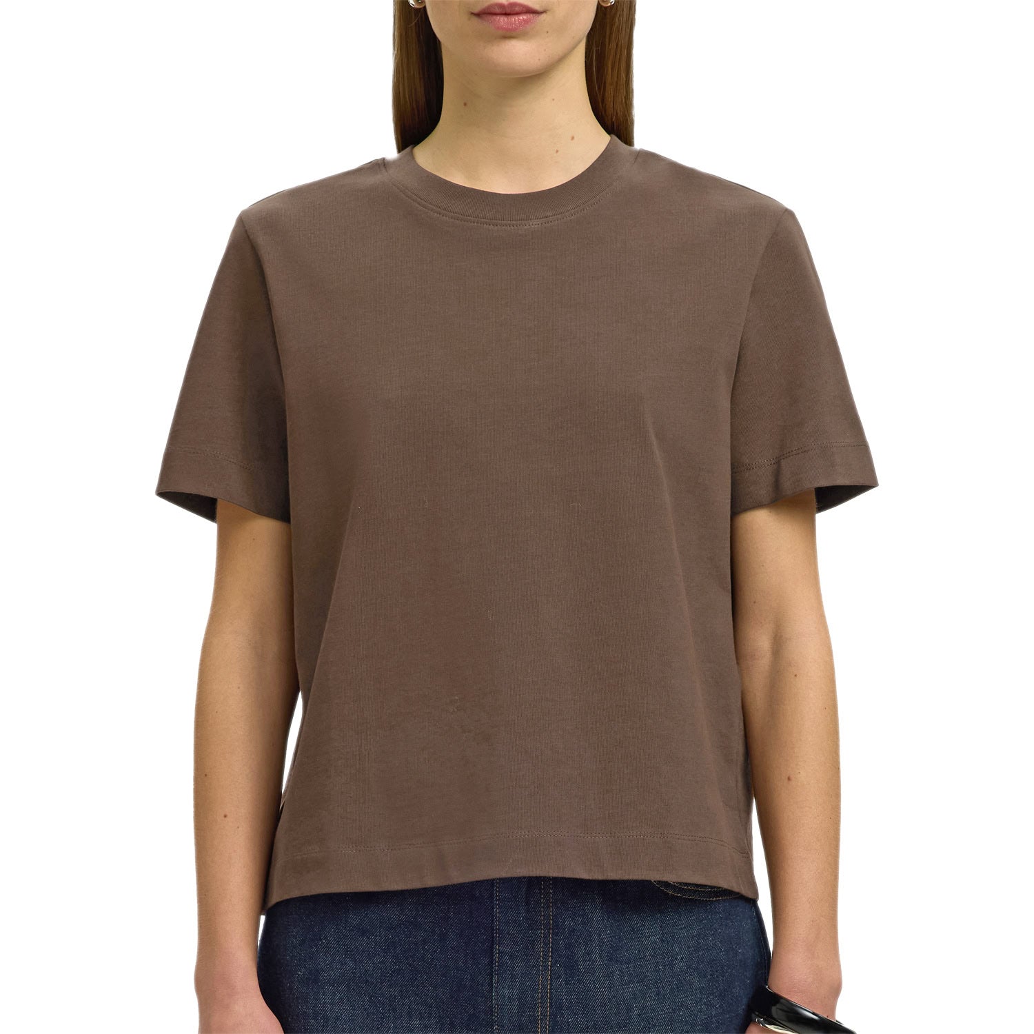T-Shirt Oversize Puro Cotone ESSENTIAL-BOXY Donna SELECTED