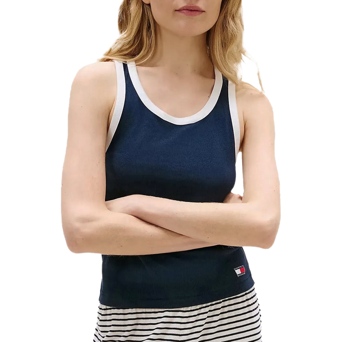 Canotta Costine Crop Orli Contrasto W06308 Donna TOMMYHILFIGER